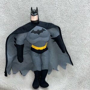 Batman plush doll 17" Justice League plush body plastic head READ